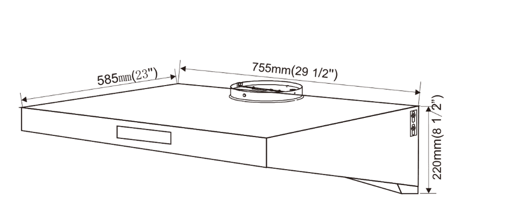 Stainless Steel 30" Under Cabinet Range Hood 800 CFM U88160