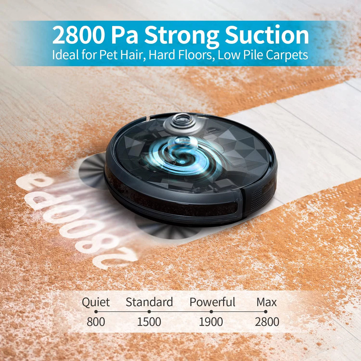 Self-Charging Robot Vacuum Cleaner 2800 Pa Black C14415