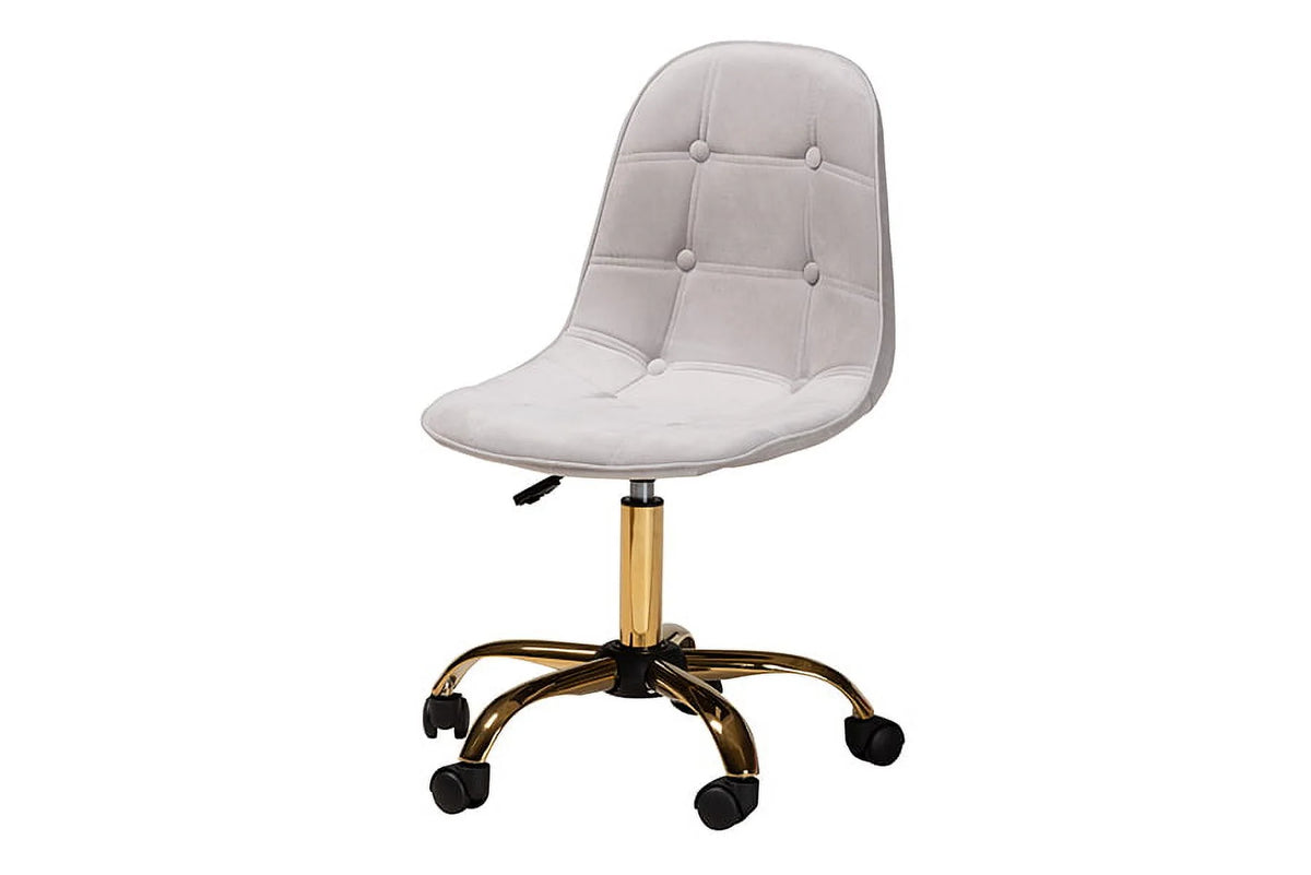 Grey Velvet Swivel Office Chair D54581
