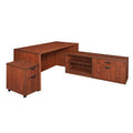 66 in. Cherry L-Desk with Mobile Pedestal U15002